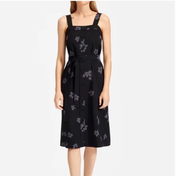 Everlane Dresses & Skirts - Everlane Japanese GoWeave Blue Floral Midi Dress 8